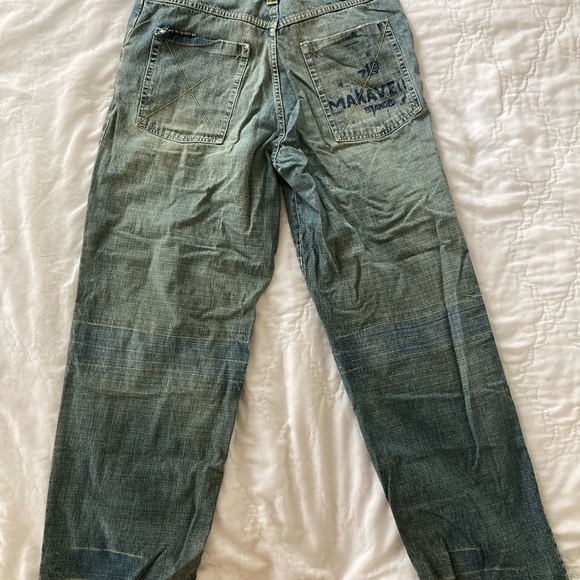 VINTAGE RARE Makaveli Branded Jeans Size 32x34 Tupac Shakur Hip Hop Rap Music - Picture 9 of 10